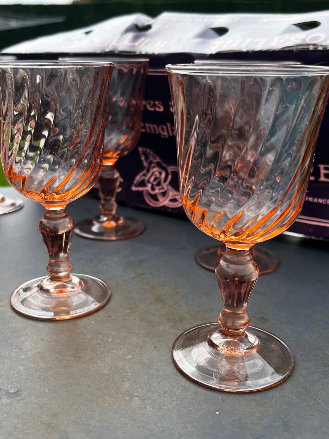 Set of 6 Luminarc Rosaline Stem Glasses - Stemglasses Model No. 5 (12