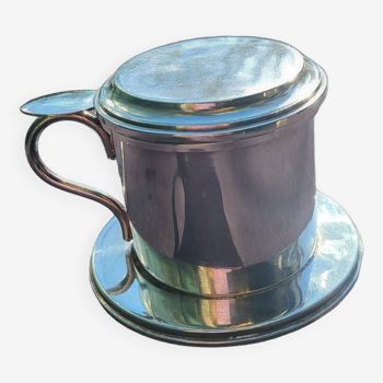 Vietnamese coffee filter in silver metal