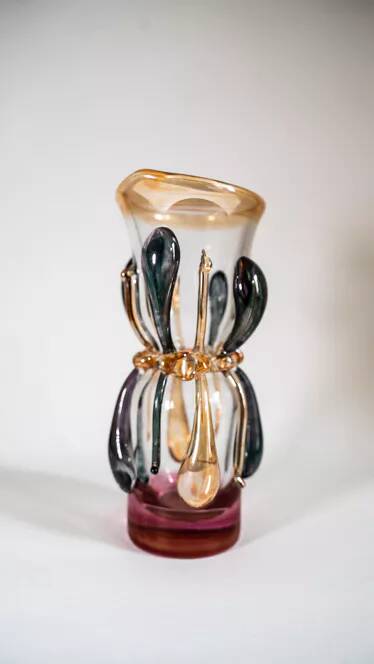 Ion Tamaian mouth-blown glass vase