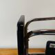 Tabouret escabeau vintage en formica noir et acier chromé