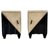Paire de tables de nuit Art Déco italiennes attribuées à Gaetano Borsani, années 1930.