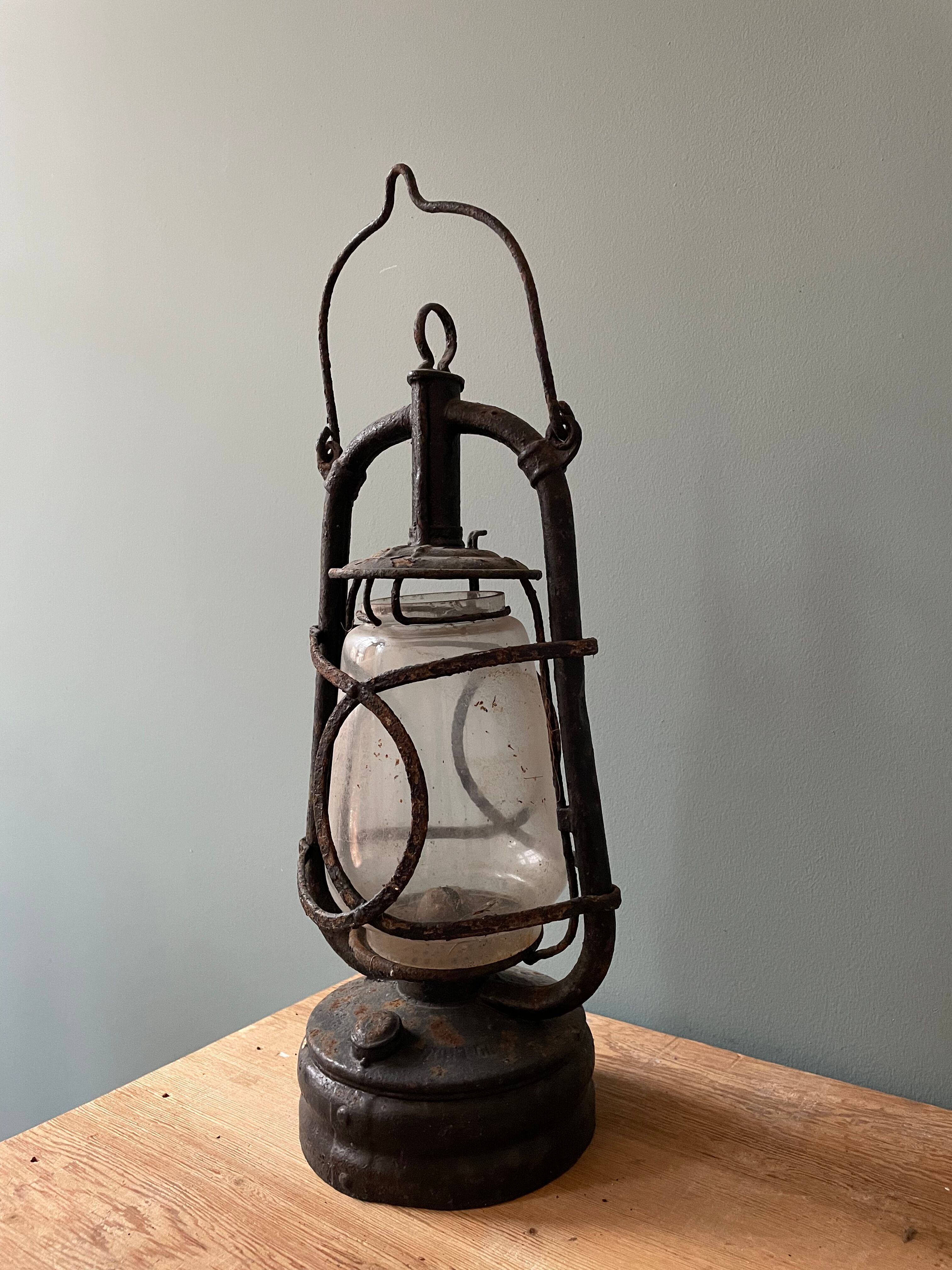 Old kerosene storm lamp