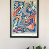 Gustave singier 1909-1984. composition, 1984. original lithograph.