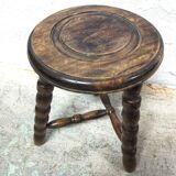Tripod wooden stool turned