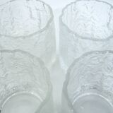 4 Hoya Mikasa Frostfire Molded Glass Whiskey Glasses, 1980s