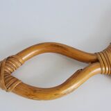 Rattan hand mirror 22x38cm