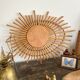 Ancien miroir rotin soleil ORTF vintage