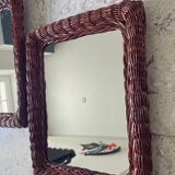 Pair of VINTAGE Rattan MIRRORS