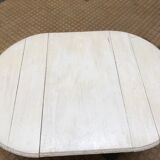 oval white cerused wood dining table