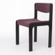 1 of 6 Vintage German Dining Chair, 1950s–1960s, Black Beechwood, Pastel