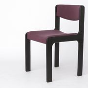1 of 6 Vintage German Dining Chair, 1950s–1960s, Black Beechwood, Pastel