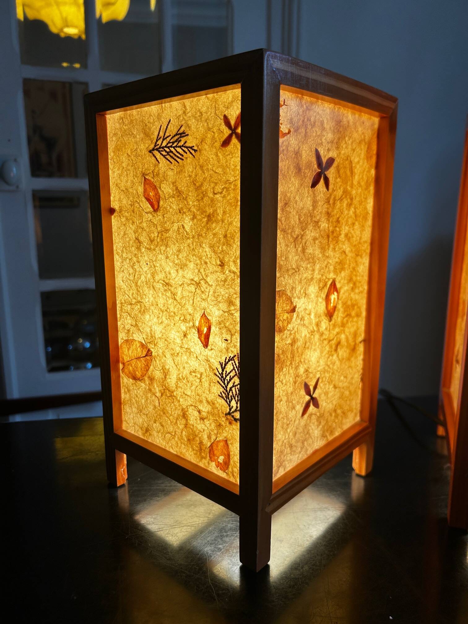 pair of dried flower lamps 1970