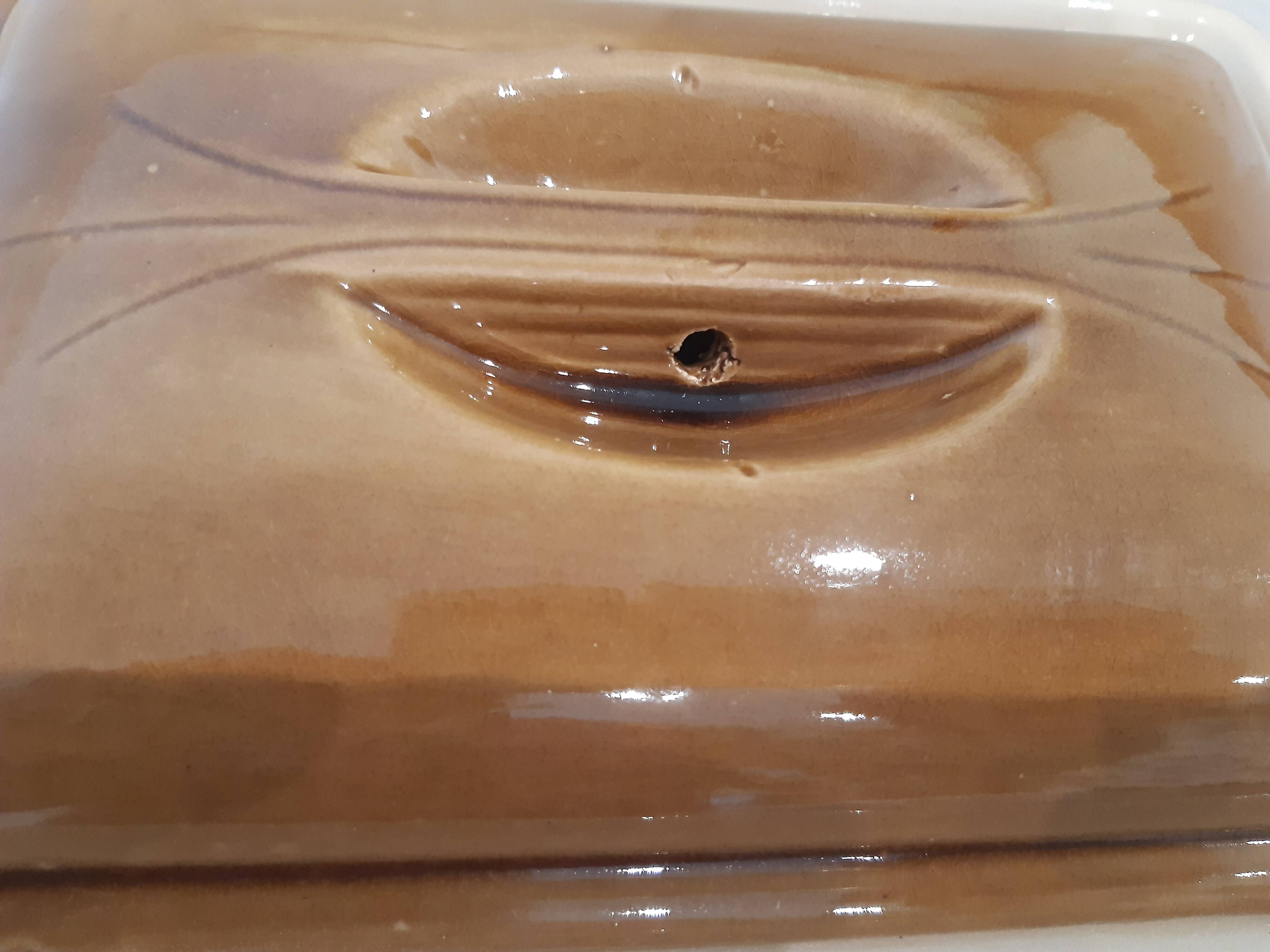 Glazed earthenware casserole pot