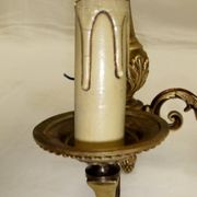 Old bronze double candle holder wall light