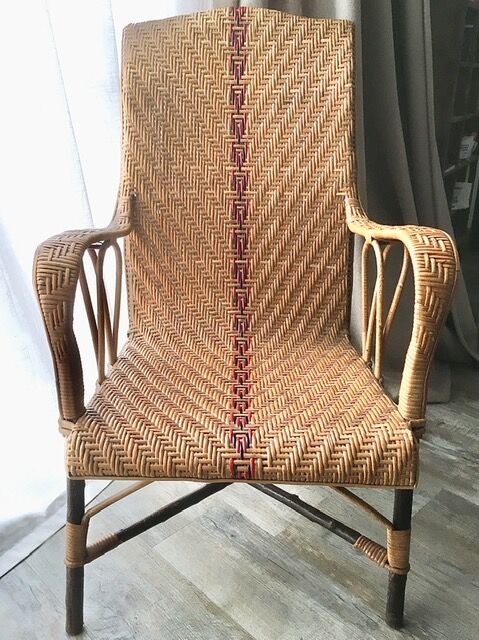 Fauteuil en rotin d'époque
