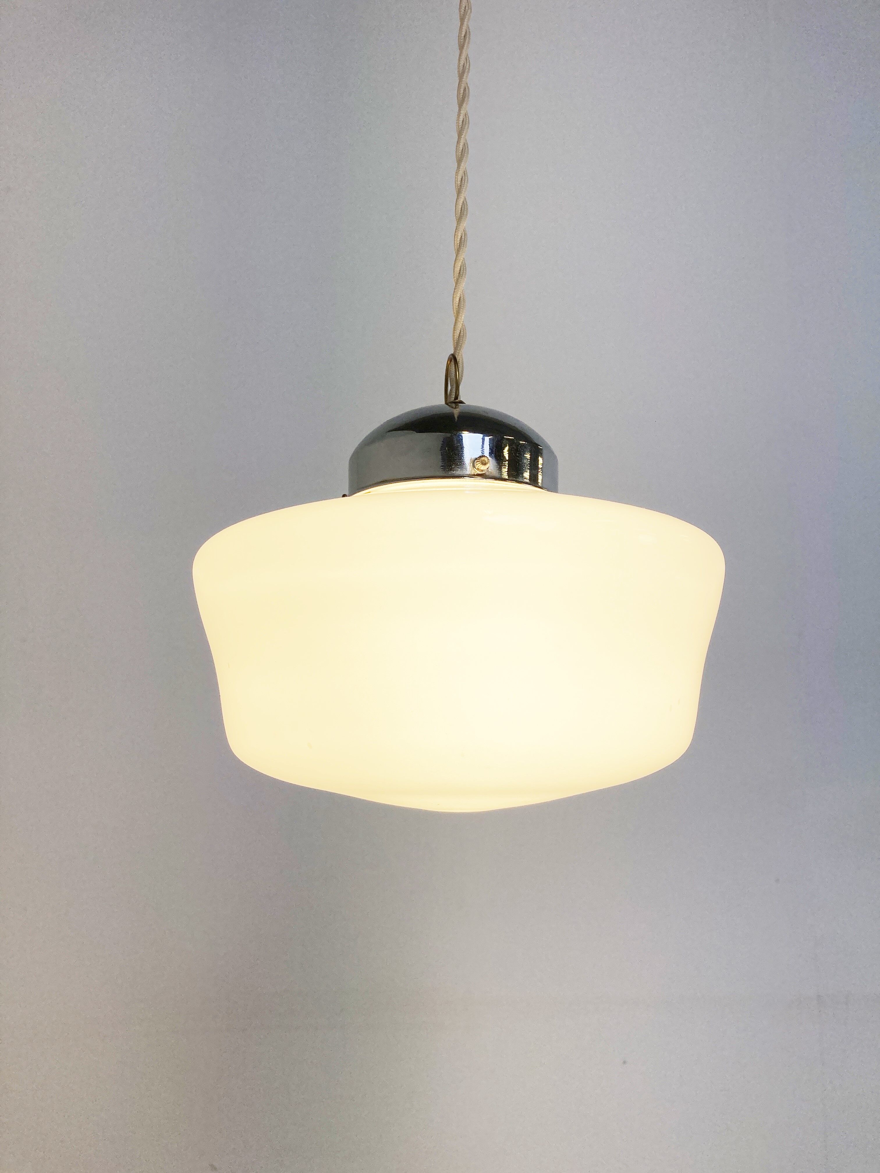 Opaline pendant light 1930s