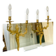 St Louis XV wall lights in solid gilded bronze with curved branches.