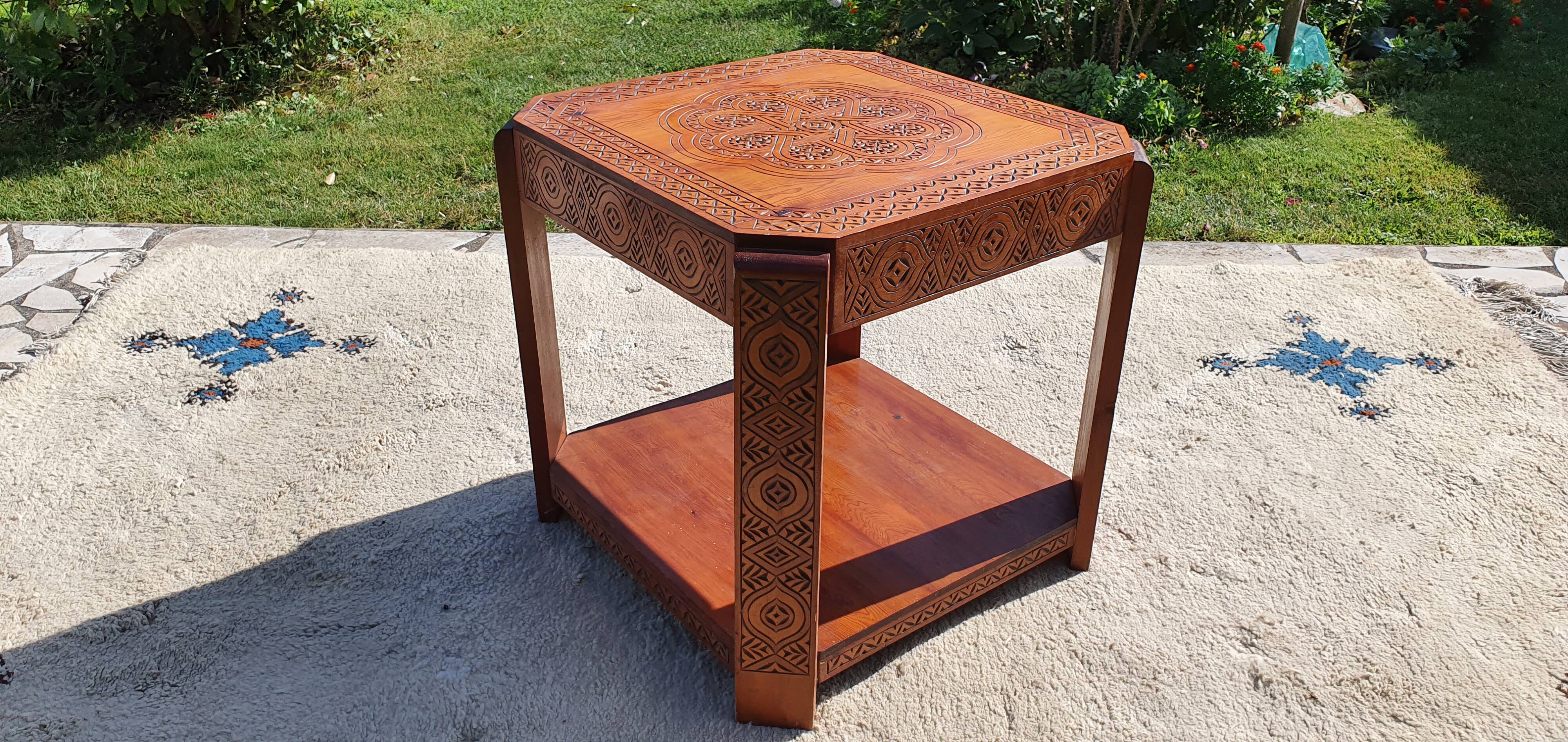 Table pedestal table art deco Morocco 1920