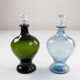 Carafes danoises en verre Art déco bleu et vert, années 1930, ensemble de 2