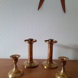 Paire de bougeoirs en laiton