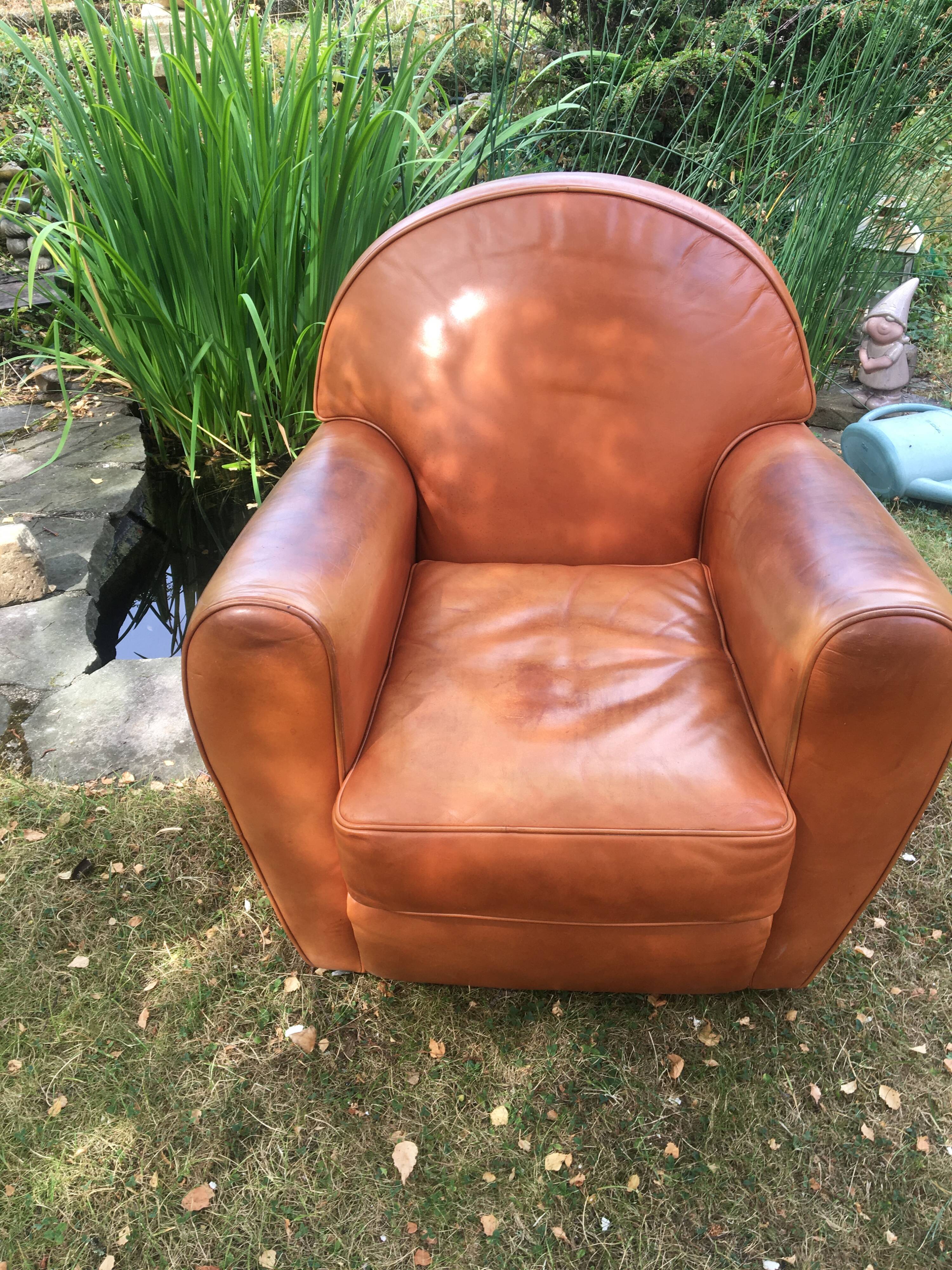 Roche Bobois leather club chair