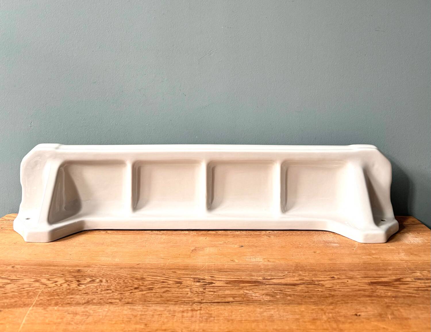 Large Art Deco wall shelf in white porcelain