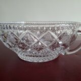 Large crystal bowl with 2 handles, diameter 23 cm, height 9.6 cm