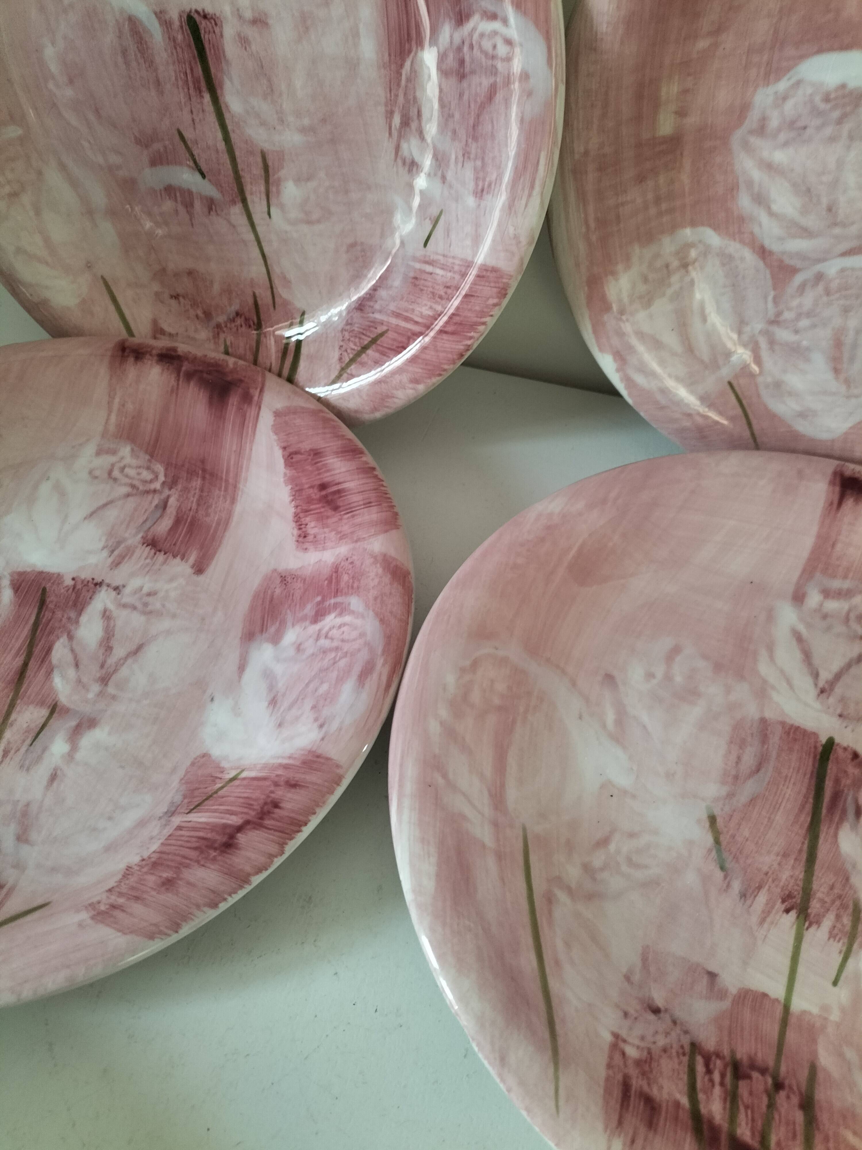 6 Italian plates CAPA San Polo hand-painted from the 1970s.