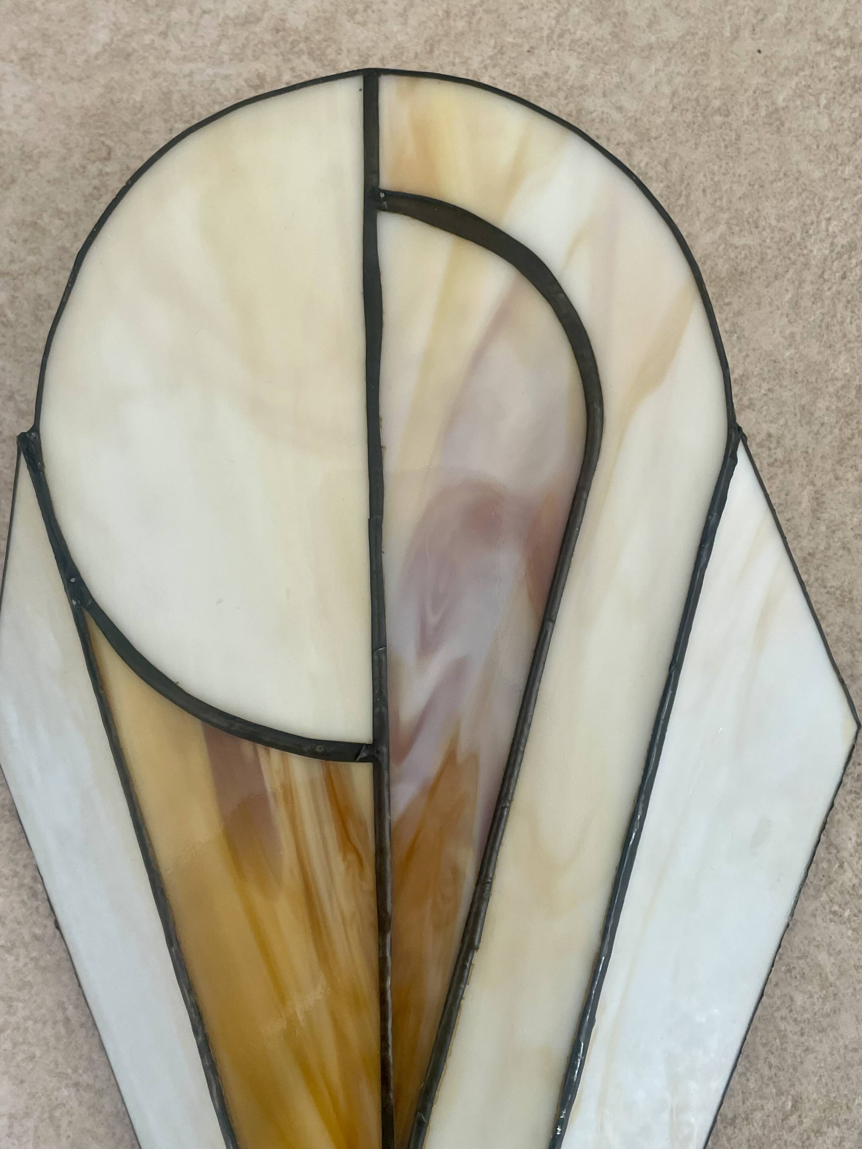 Stained glass wall lamp, Tiffany style, Art Deco design.