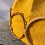 Wooden rattan and fabric suspension