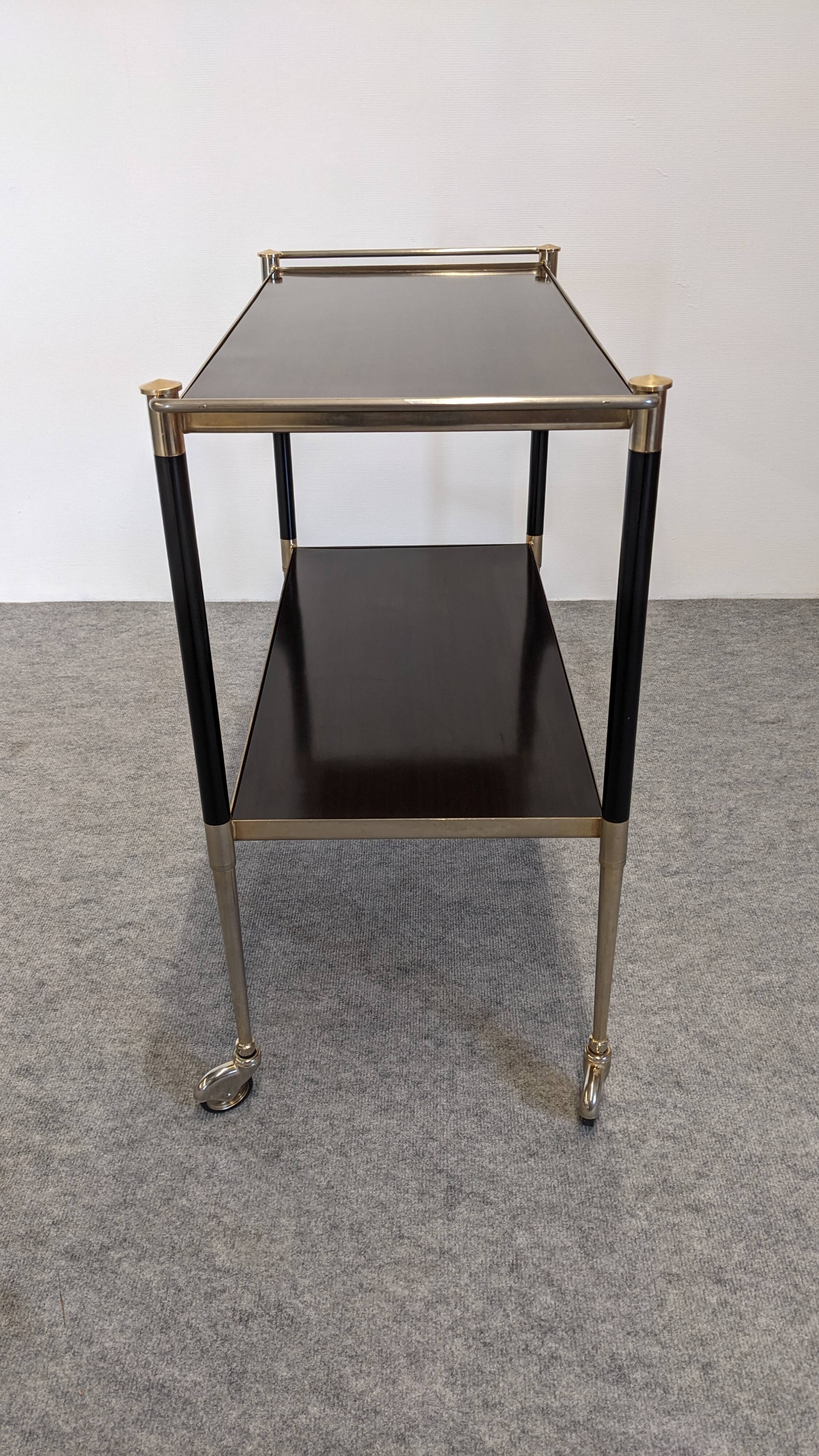 Table desserte moderniste à roulettes, Italie vers 1950