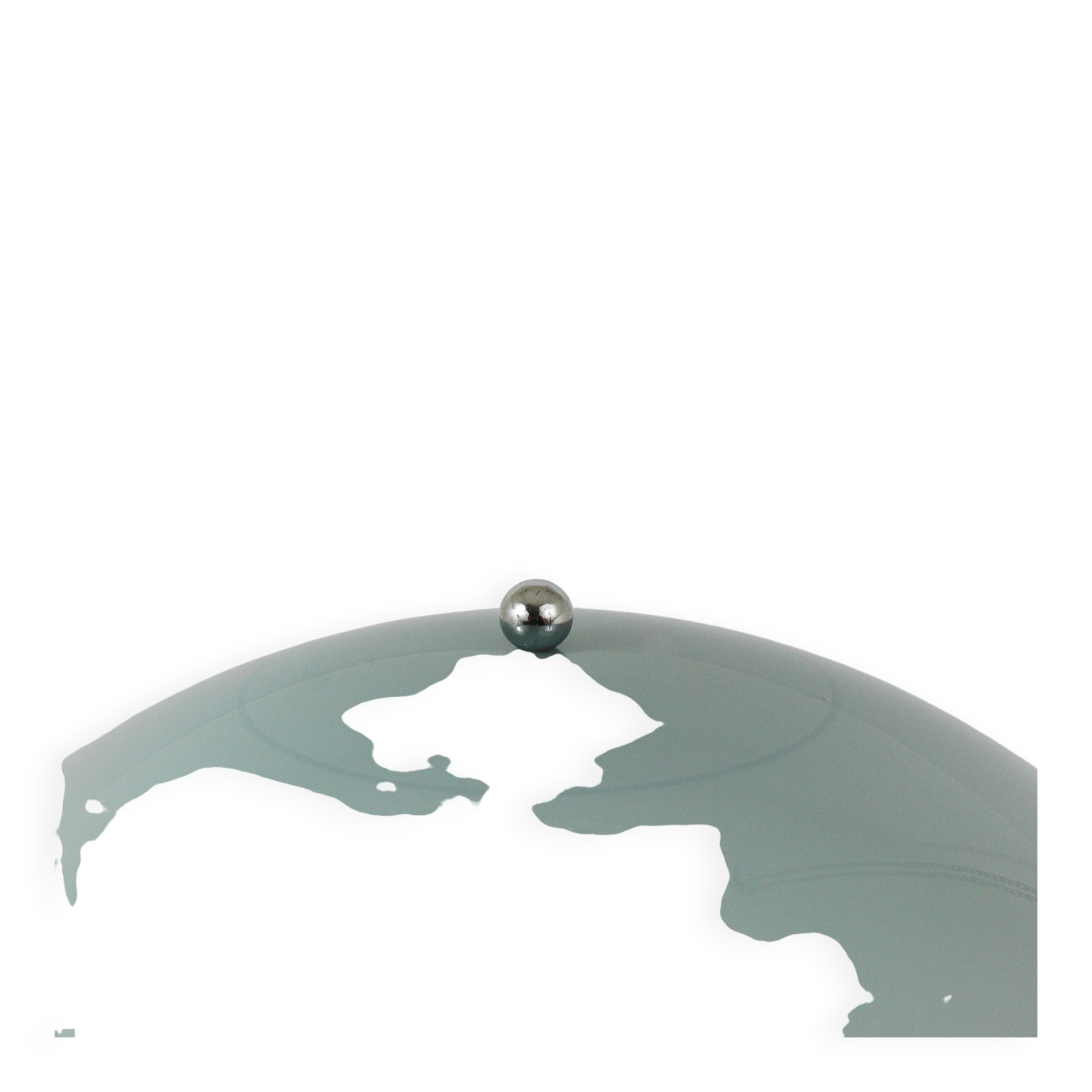 Rare Panthella table lamp by Verner Panton with a chrome base and grey shade.