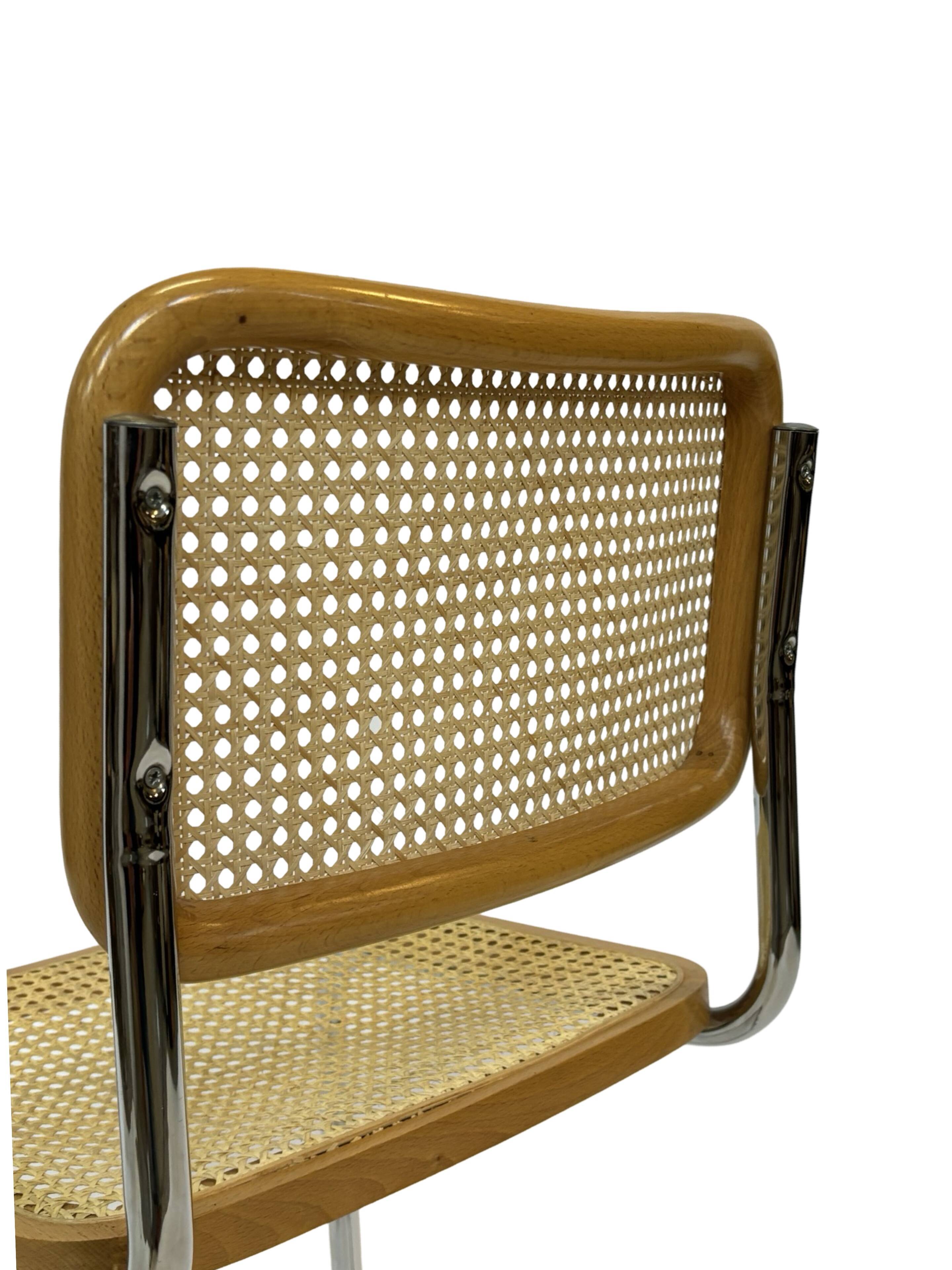 Set of 4 chairs Cesca B32 designed by Marcel Breuer design made in Italy