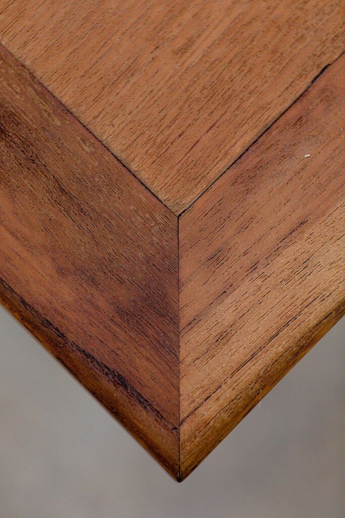 Curved wood bistro table