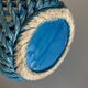 Turquoise woven ceramic cachepot, Italian work, 1960s