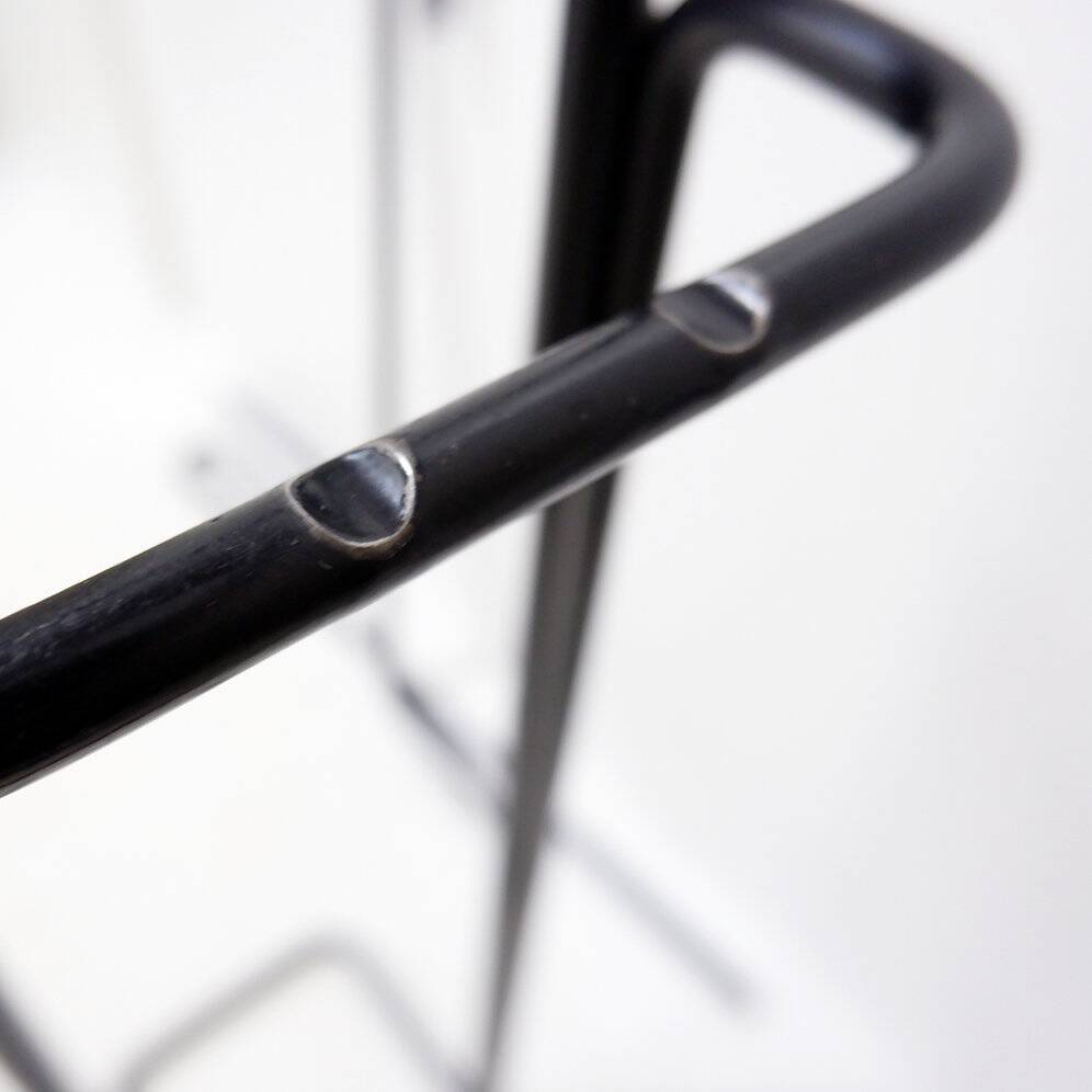 Ensemble d'accessoires de cheminée minimaliste en métal noir 'Mace-Line' par Ann Maes - 1970s