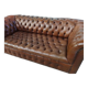 Light brown leather chesterfield sofa