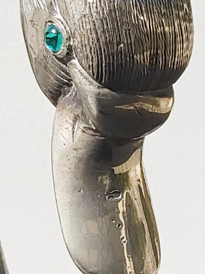 Silver bronze swan lamp 70s