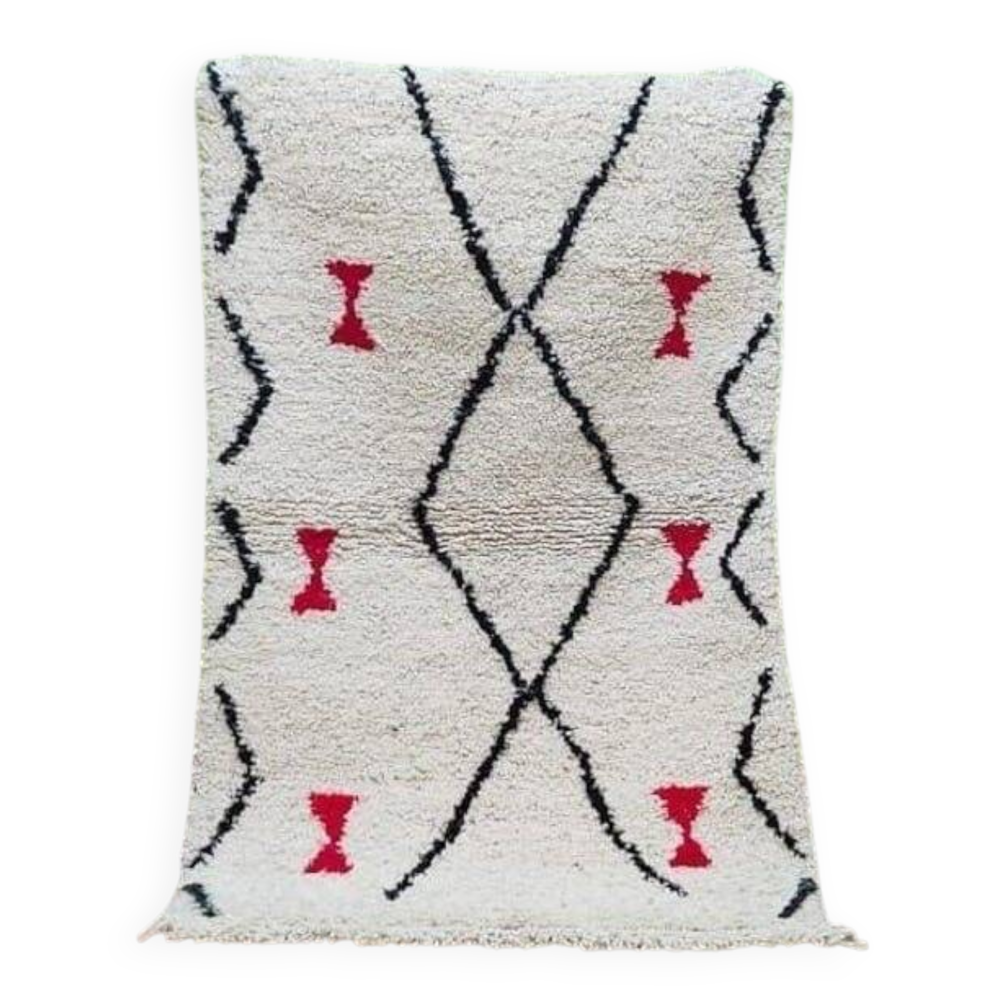 Traditional pure wool rug, natural, 100x200 cm