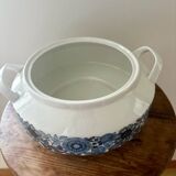 Sublime blue flower soup tureen, Spanish Pontesa porcelain