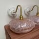 Paire d’appliques murales roses