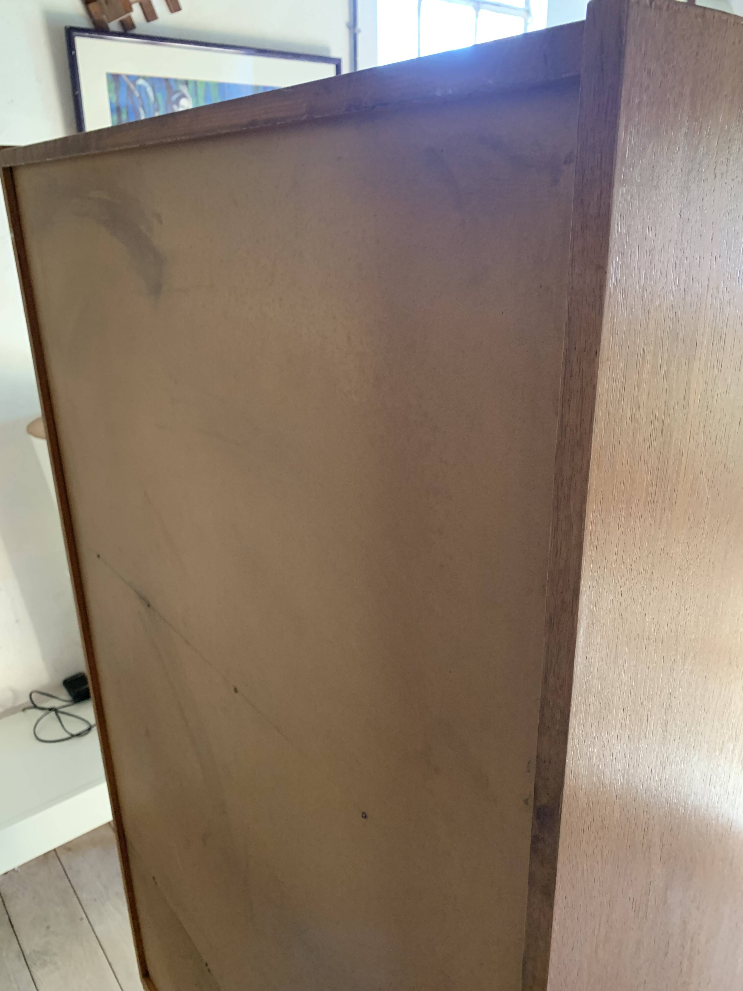 Vintage modernist oak display bookcase