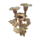 Brass candle holder three flowers