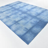 Shades of blue flatweave vintage rug 359x269cm