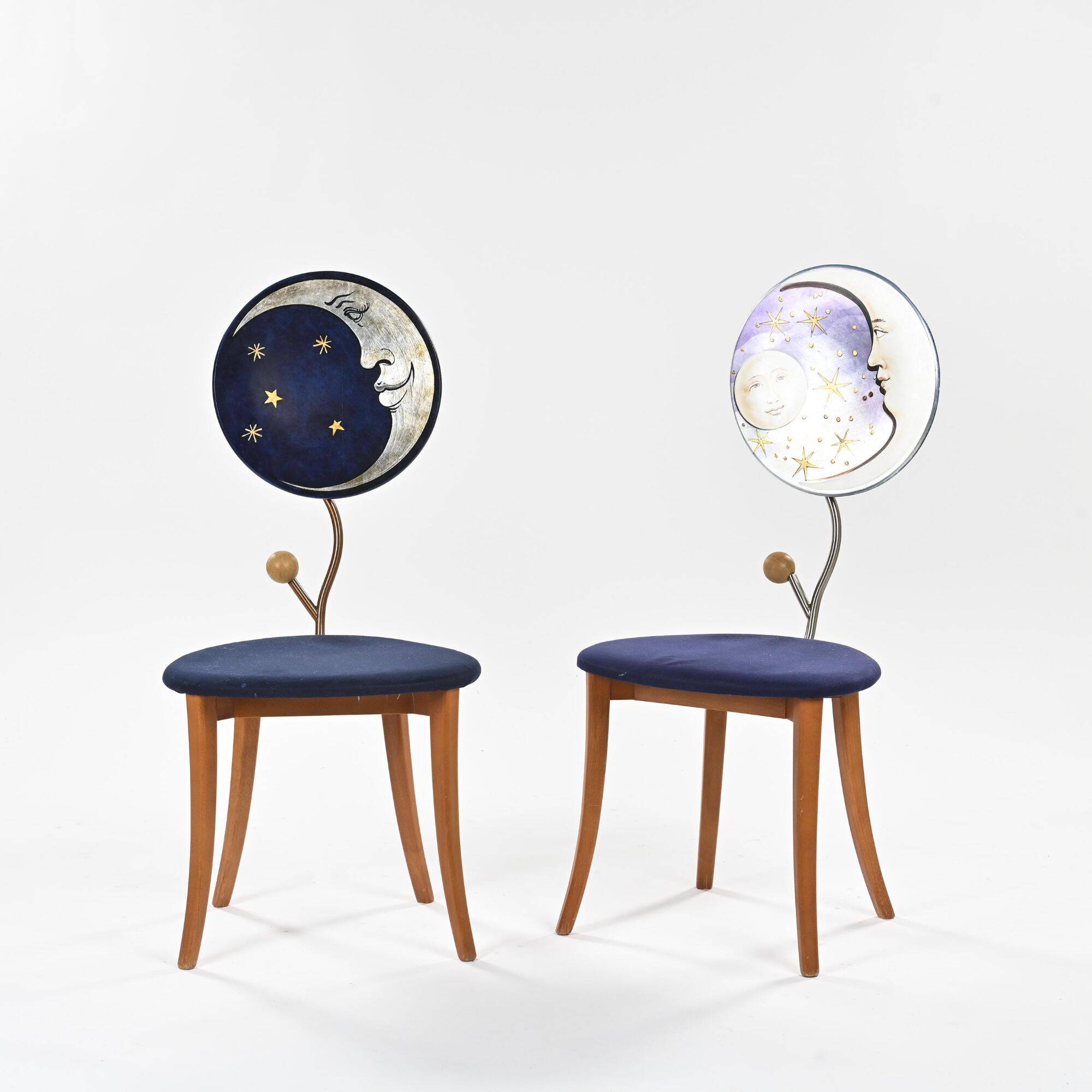 Pair of Luna e Sole chairs by Carlo Berruti (XX-XXI century)