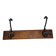 Solid wood and wrought iron wall hook, rustic style, 59 cm