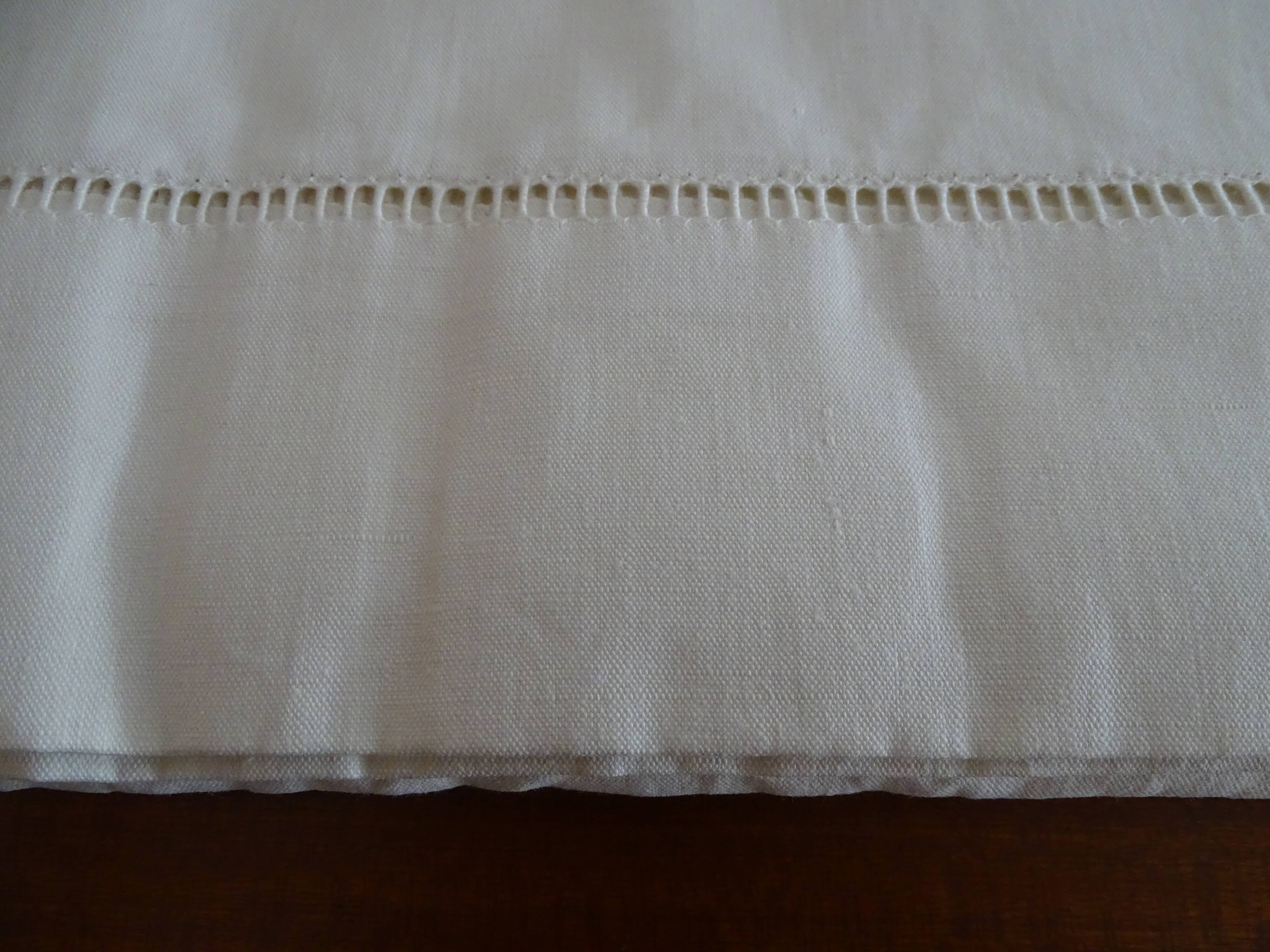 Openwork flat sheet Blue flower cotton mixed-race weft linen 325 x 220 new