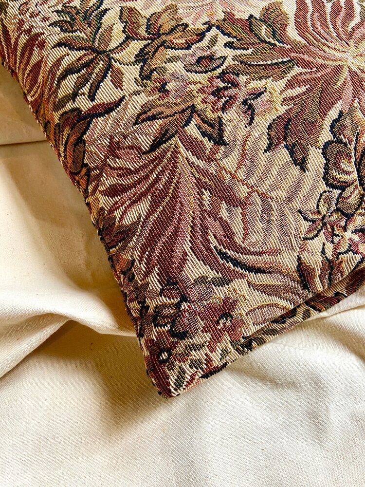 Coussin en jacquard à fleurs 40 cm