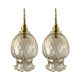 Set of two vintage golden glass handhelds
