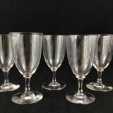 5 crystal water glasses of Baccarat XIXeme-XXeme